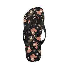 Load image into Gallery viewer, Adorable Shiba Inu with Blossoms Unisex Slippers-Footwear-Accessories, Dog Mom Gifts, Shiba Inu, Slippers-Midnight Black-S-26