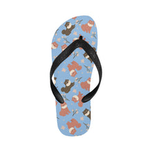 Load image into Gallery viewer, Adorable Shiba Inu with Blossoms Unisex Slippers-Footwear-Accessories, Dog Mom Gifts, Shiba Inu, Slippers-Sky Blue-S-16
