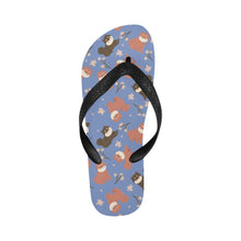 Load image into Gallery viewer, Adorable Shiba Inu with Blossoms Unisex Slippers-Footwear-Accessories, Dog Mom Gifts, Shiba Inu, Slippers-Slate Blue-S-18