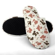 Load image into Gallery viewer, Adorable Shiba Inu with Blossoms Women's Cotton Mop Slippers-Footwear-Accessories, Dog Mom Gifts, Shiba Inu, Slippers-15