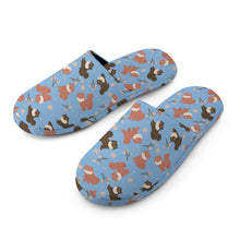 Load image into Gallery viewer, Adorable Shiba Inu with Blossoms Women's Cotton Mop Slippers-Footwear-Accessories, Dog Mom Gifts, Shiba Inu, Slippers-22