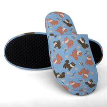 Load image into Gallery viewer, Adorable Shiba Inu with Blossoms Women's Cotton Mop Slippers-Footwear-Accessories, Dog Mom Gifts, Shiba Inu, Slippers-24
