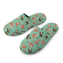 Load image into Gallery viewer, Adorable Shiba Inu with Blossoms Women's Cotton Mop Slippers-Footwear-Accessories, Dog Mom Gifts, Shiba Inu, Slippers-28