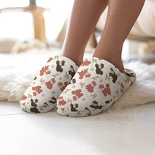 Load image into Gallery viewer, Adorable Shiba Inu with Blossoms Women's Cotton Mop Slippers-Footwear-Accessories, Dog Mom Gifts, Shiba Inu, Slippers-1