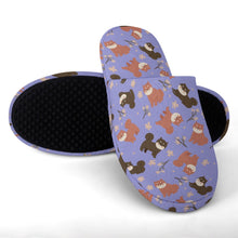 Load image into Gallery viewer, Adorable Shiba Inu with Blossoms Women's Cotton Mop Slippers-Footwear-Accessories, Dog Mom Gifts, Shiba Inu, Slippers-33