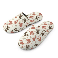 Load image into Gallery viewer, Adorable Shiba Inu with Blossoms Women's Cotton Mop Slippers-Footwear-Accessories, Dog Mom Gifts, Shiba Inu, Slippers-13