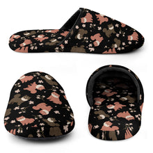 Load image into Gallery viewer, Adorable Shiba Inu with Blossoms Women's Cotton Mop Slippers-Footwear-Accessories, Dog Mom Gifts, Shiba Inu, Slippers-11