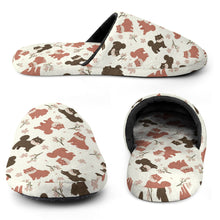 Load image into Gallery viewer, Adorable Shiba Inu with Blossoms Women's Cotton Mop Slippers-Footwear-Accessories, Dog Mom Gifts, Shiba Inu, Slippers-14