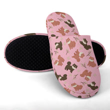 Load image into Gallery viewer, Adorable Shiba Inu with Blossoms Women's Cotton Mop Slippers-Footwear-Accessories, Dog Mom Gifts, Shiba Inu, Slippers-18