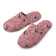 Load image into Gallery viewer, Adorable Shiba Inu with Blossoms Women's Cotton Mop Slippers-Footwear-Accessories, Dog Mom Gifts, Shiba Inu, Slippers-19