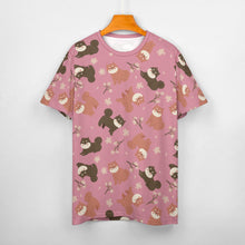 Load image into Gallery viewer, Adorable Shiba Inu with Blossoms Women's Cotton T-Shirt-Apparel-Apparel, Dog Mom Gifts, Shiba Inu, Shirt-11