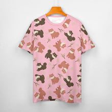 Load image into Gallery viewer, Adorable Shiba Inu with Blossoms Women's Cotton T-Shirt-Apparel-Apparel, Dog Mom Gifts, Shiba Inu, Shirt-14