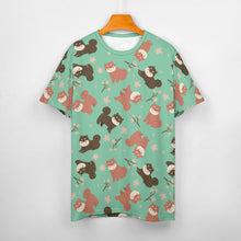 Load image into Gallery viewer, Adorable Shiba Inu with Blossoms Women's Cotton T-Shirt-Apparel-Apparel, Dog Mom Gifts, Shiba Inu, Shirt-27