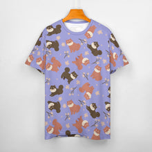 Load image into Gallery viewer, Adorable Shiba Inu with Blossoms Women's Cotton T-Shirt-Apparel-Apparel, Dog Mom Gifts, Shiba Inu, Shirt-31