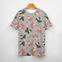 Load image into Gallery viewer, Adorable Shiba Inu with Blossoms Women's Cotton T-Shirt-Apparel-Apparel, Dog Mom Gifts, Shiba Inu, Shirt-37