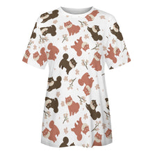 Load image into Gallery viewer, Adorable Shiba Inu with Blossoms Women's Cotton T-Shirt-Apparel-Apparel, Dog Mom Gifts, Shiba Inu, Shirt-3
