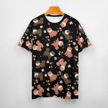 Load image into Gallery viewer, Adorable Shiba Inu with Blossoms Women's Cotton T-Shirt-Apparel-Apparel, Dog Mom Gifts, Shiba Inu, Shirt-42