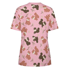 Load image into Gallery viewer, Adorable Shiba Inu with Blossoms Women's Cotton T-Shirt-Apparel-Apparel, Dog Mom Gifts, Shiba Inu, Shirt-6