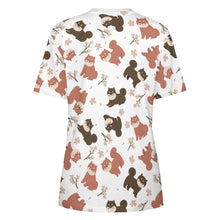 Load image into Gallery viewer, Adorable Shiba Inu with Blossoms Women's Cotton T-Shirt-Apparel-Apparel, Dog Mom Gifts, Shiba Inu, Shirt-7