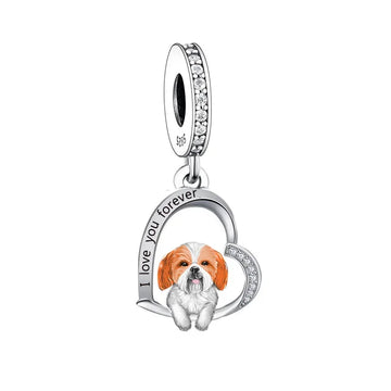 Adorable Shih Tzu Silver Dangle Charm Cute Dog Mom Gift Fc3352 360x