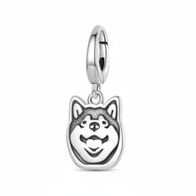 Load image into Gallery viewer, Adorable Siberian Husky Silver Charm Bead for Bracelets-SCC3218-1