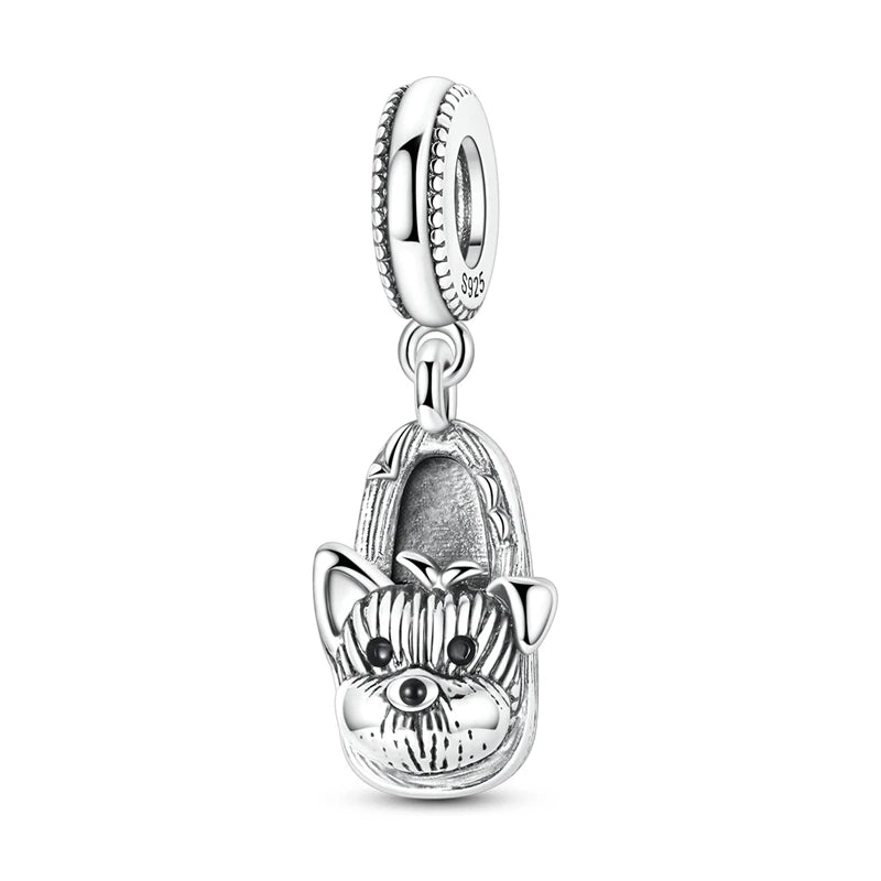 Adorable Silver Yorkshire Terrier Shoe Charm Cute Dog Gift Ktc1877