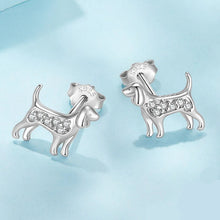 Load image into Gallery viewer, Adorable Sterling Silver Beagle Stud Earrings – Cute Gift-2