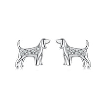 Load image into Gallery viewer, Adorable Sterling Silver Beagle Stud Earrings – Cute Gift-CQE1894-1