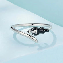 Load image into Gallery viewer, Adorable Sterling Silver Border Collie Open Ring Gift-11