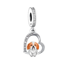 Load image into Gallery viewer, Adorable White and Gold Shih Tzu Bead for Charm Bracelets-2