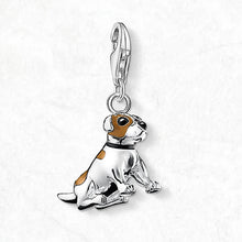 Load image into Gallery viewer, Adorable White and Tan Jack Russell Terrier Silver Charm-Lobster Clasp-8
