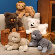 Load image into Gallery viewer, Adorable White Samoyed Plush Toy – Fluffy Sitting Puppy Design-4