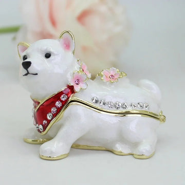 Adorable White Shiba Inu Jewelry Box White S China 360x