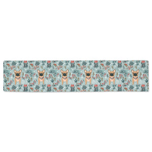 Fawn French Bulldogs Winter Botanicals Christmas Decoration Table Runners - 2 Designs-Home Decor-Christmas, French Bulldog, Home Decor-3