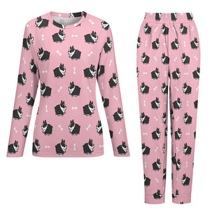Plumpy Boston Terrier Love Women's Soft Pajama Set - 4 Colors-Pajamas-Apparel, Boston Terrier, Pajamas-9
