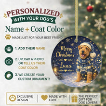 Load image into Gallery viewer, Airedale Terrier Christmas Ornament - Cozy Winter Pet Portrait Design - Personalize with Photo and Name-Christmas Ornament-Christmas,Christmas Ornament,Personalize Artwork-2
