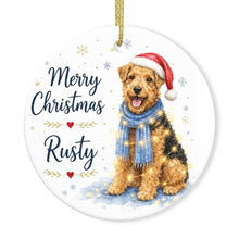 Load image into Gallery viewer, Airedale Terrier Christmas Ornament - Cozy Winter Pet Portrait Design - Personalize with Photo and Name-Christmas Ornament-Christmas,Christmas Ornament,Personalize Artwork-3