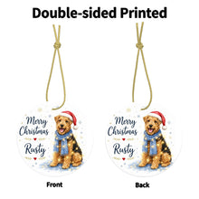 Load image into Gallery viewer, Airedale Terrier Christmas Ornament - Cozy Winter Pet Portrait Design - Personalize with Photo and Name-Christmas Ornament-Christmas,Christmas Ornament,Personalize Artwork-4