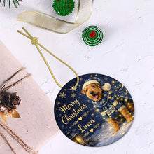 Load image into Gallery viewer, Airedale Terrier Christmas Ornament - Cozy Winter Pet Portrait Design - Personalize with Photo and Name-Christmas Ornament-Christmas,Christmas Ornament,Personalize Artwork-6