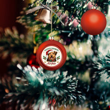 Load image into Gallery viewer, Airedale Terrier Ornament - Classic Red Round Shape - Santa's Favourite Design - Personalized with Photo and Name-Christmas Ornament-Airedale Terrier,Christmas,Christmas Ornament,Personalize Artwork-3