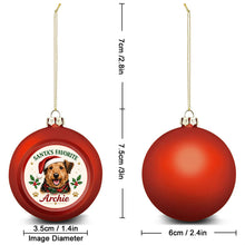Load image into Gallery viewer, Airedale Terrier Ornament - Classic Red Round Shape - Santa's Favourite Design - Personalized with Photo and Name-Christmas Ornament-Airedale Terrier,Christmas,Christmas Ornament,Personalize Artwork-5