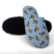 Load image into Gallery viewer, Airedale Terrier Slippers for Women - Playful Airedale Terrier Love - Flannel-Accessories,Airedale Terrier,Dog Mom Gifts,Slippers-22