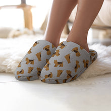 Load image into Gallery viewer, Airedale Terrier Slippers for Women - Playful Airedale Terrier Love - Flannel-Accessories,Airedale Terrier,Dog Mom Gifts,Slippers-6
