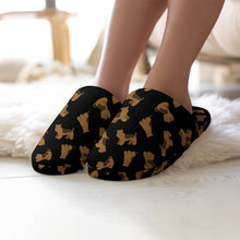 Load image into Gallery viewer, Airedale Terrier Slippers for Women - Playful Airedale Terrier Love - Flannel-Accessories,Airedale Terrier,Dog Mom Gifts,Slippers-7