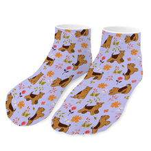 Load image into Gallery viewer, Airedale Terrier Socks - Ankle Length - Flower Garden Airedale Terrier-Accessories-Accessories,Airedale Terrier,Dog Dad Gifts,Socks-Lavender-One size-16