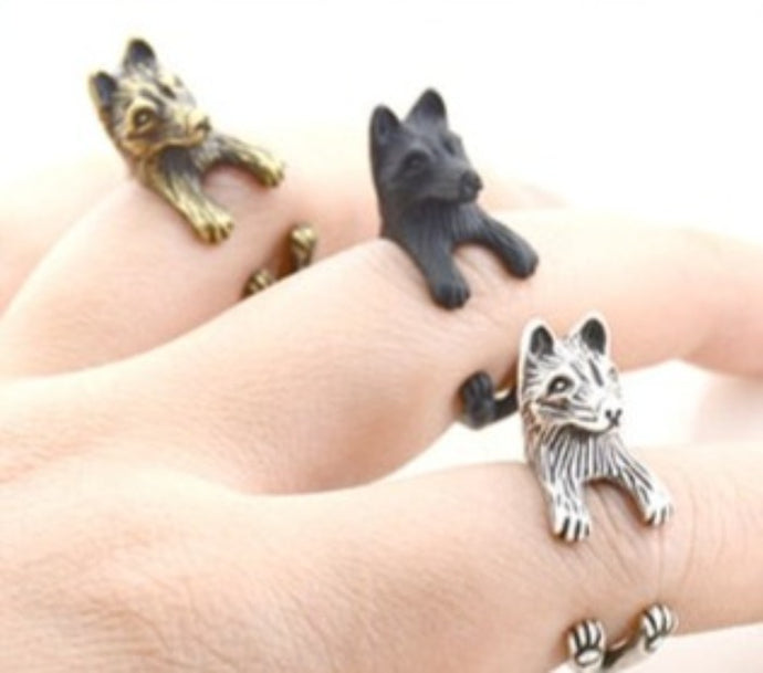 3D Akita Finger Wrap Rings-Dog Themed Jewellery-Akita, Jewellery, Ring-1