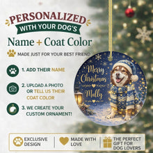 Load image into Gallery viewer, Alaskan Malamute Christmas Ornament - Cozy Winter Pet Portrait Design - Personalize with Photo and Name-Christmas Ornament-Christmas,Christmas Ornament,Personalize Artwork-2