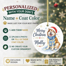 Load image into Gallery viewer, Alaskan Malamute Christmas Ornament - Cozy Winter Pet Portrait Design - Personalize with Photo and Name-Christmas Ornament-Christmas,Christmas Ornament,Personalize Artwork-2