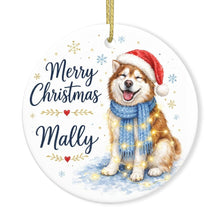 Load image into Gallery viewer, Alaskan Malamute Christmas Ornament - Cozy Winter Pet Portrait Design - Personalize with Photo and Name-Christmas Ornament-Christmas,Christmas Ornament,Personalize Artwork-3
