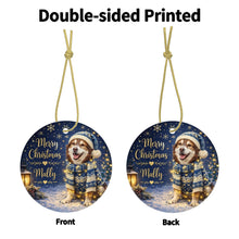 Load image into Gallery viewer, Alaskan Malamute Christmas Ornament - Cozy Winter Pet Portrait Design - Personalize with Photo and Name-Christmas Ornament-Christmas,Christmas Ornament,Personalize Artwork-4